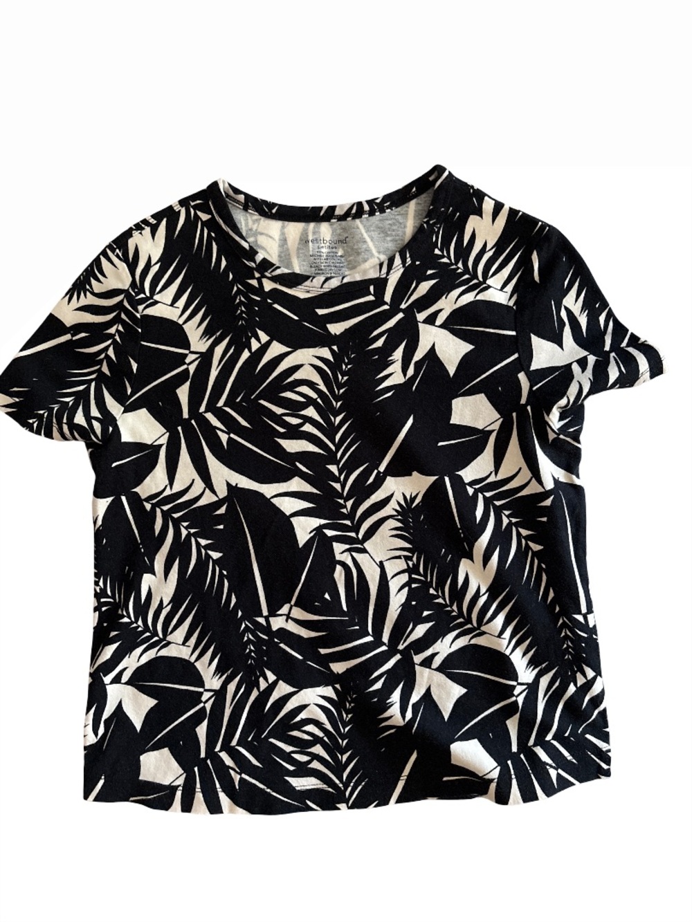 Westbound Black and Tan Palm Leaf Short Sleeve Tee